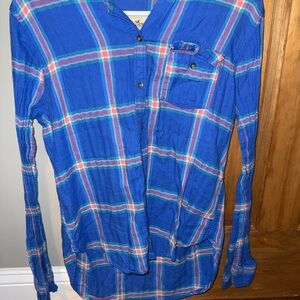 Hollister Blue Plaid Button Down Shirt